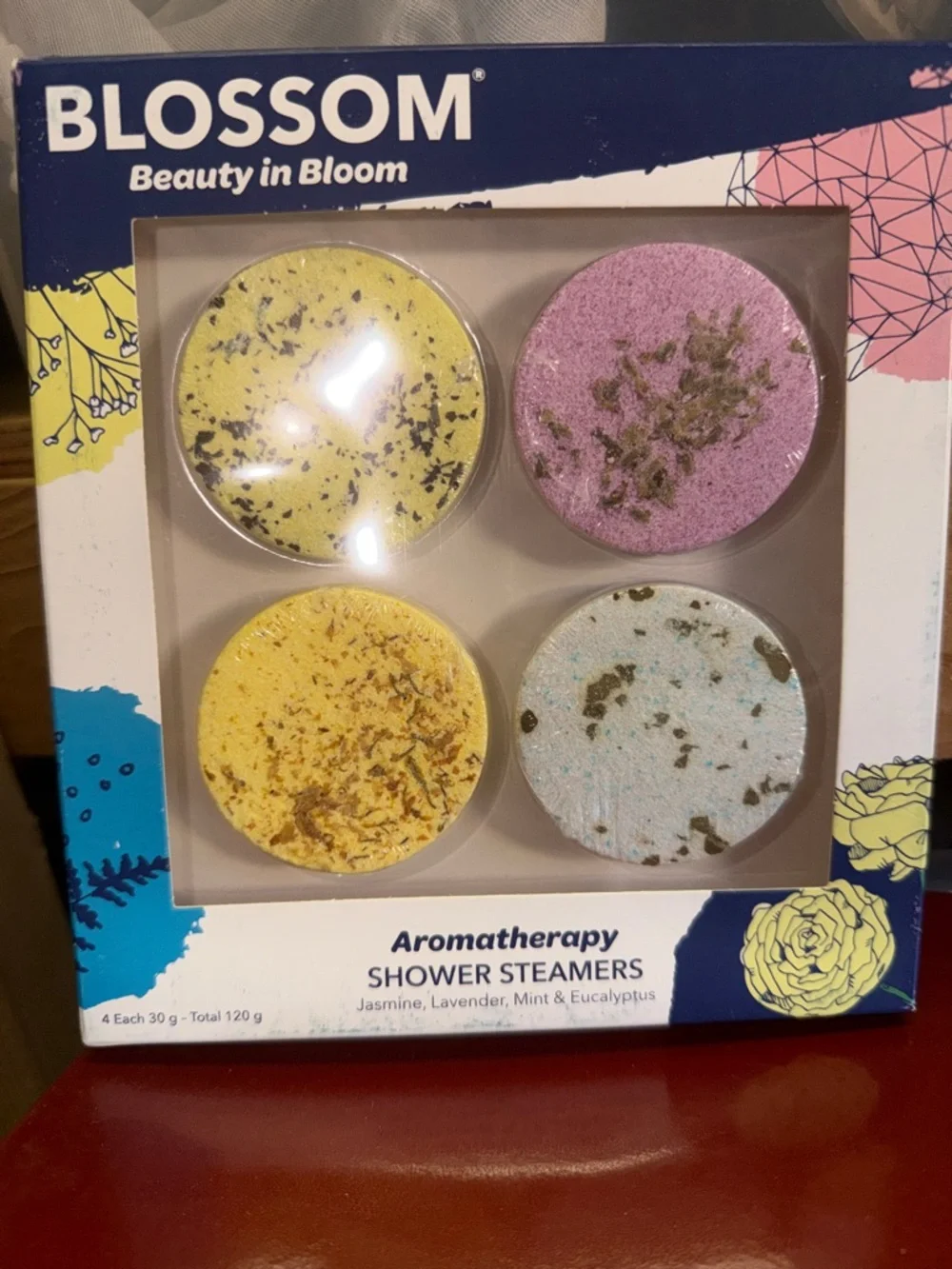 Blossom‎ Aromatherapy Shower Steamers - Assorted Yellow, Purple, Blue & Cream